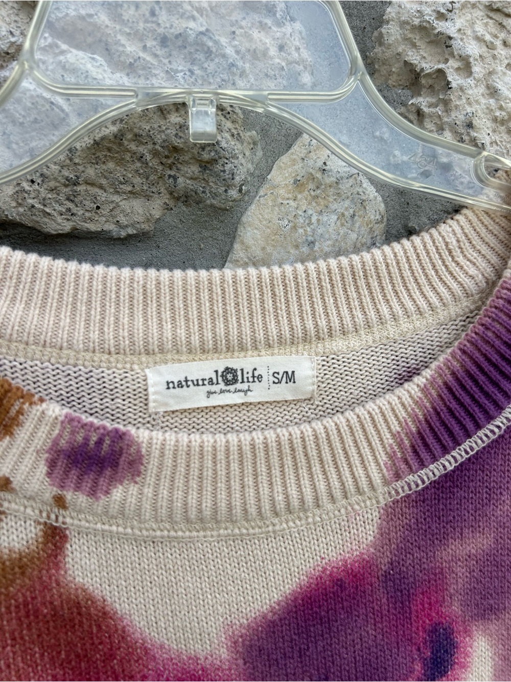 Natural Life Oversized Sweater Size S/M Colorful Tie Dye Boho Tunic Cozy Earthy - Picture 4 of 7